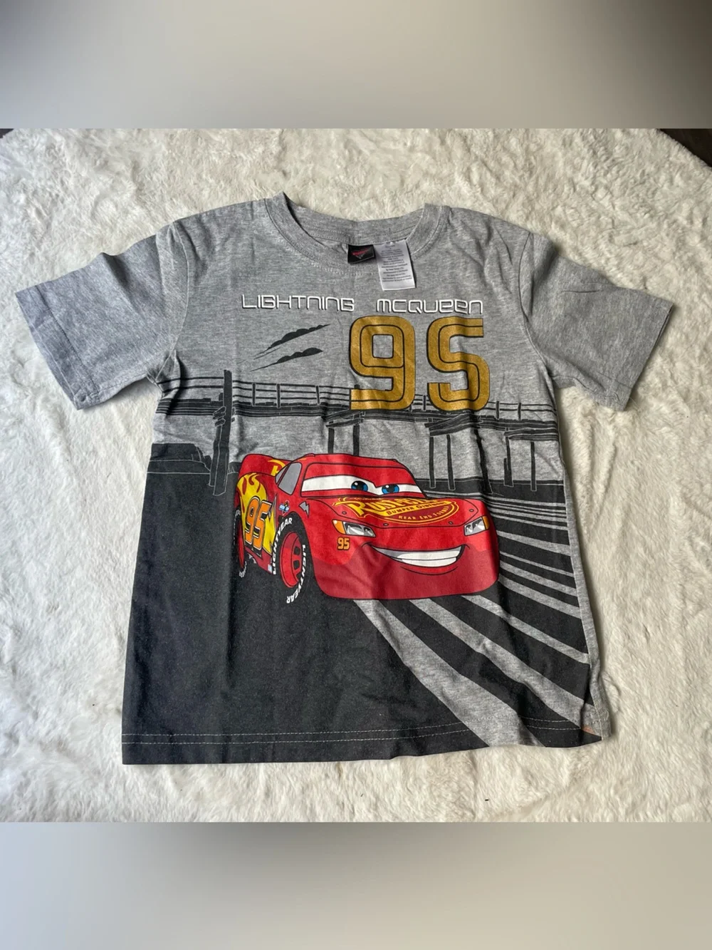 Race car Gray and Gold Crewneck Tee